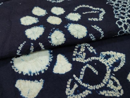 平和屋着物∴夏物　浴衣　有松鳴海絞り　流水草花文　綿　逸品　CABG7215rv