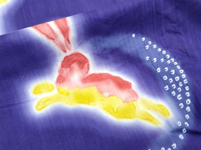 平和屋着物∴夏物　浴衣　月兎　綿　逸品　CABG7217rv