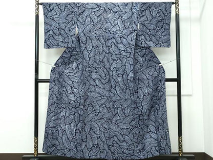 平和屋着物∴夏物　浴衣　有松鳴海絞り　松葉　綿　逸品　CABG7219rv