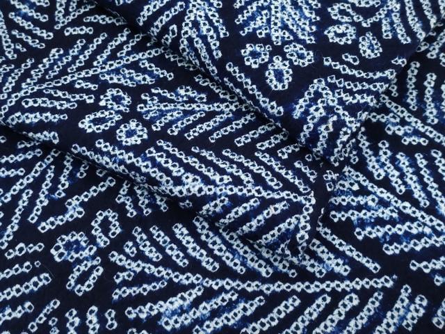 平和屋着物∴夏物　浴衣　有松鳴海絞り　松葉　綿　逸品　CABG7219rv