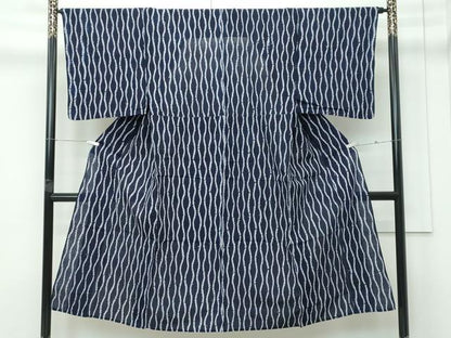 平和屋着物∴夏物　男性　浴衣　有松鳴海絞り　立涌文様　綿　逸品　CABG7221rv