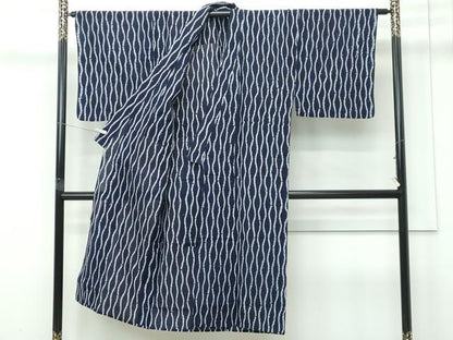 平和屋着物∴夏物　男性　浴衣　有松鳴海絞り　立涌文様　綿　逸品　CABG7221rv