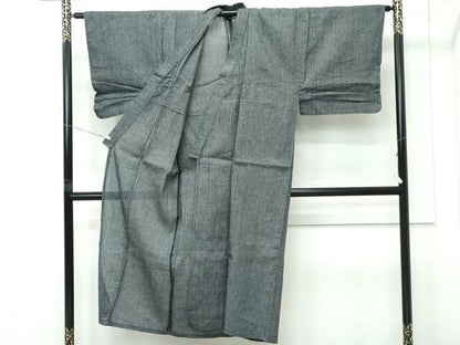 平和屋着物∴夏物　男性　浴衣　しじら織　縞　綿　逸品　CABG7222rv