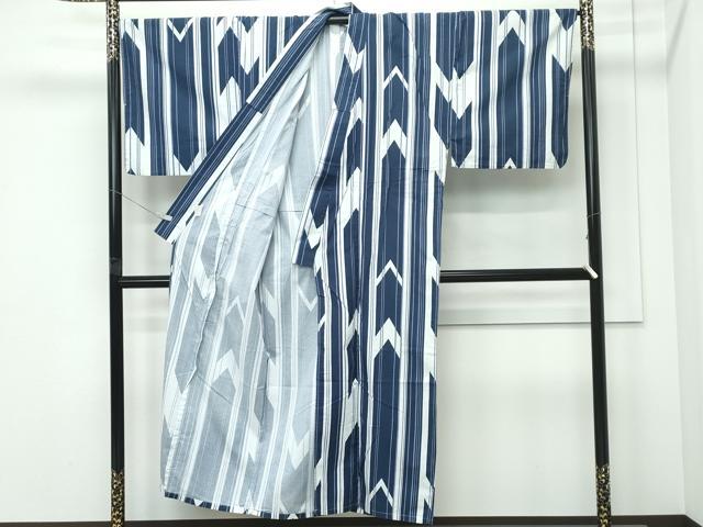 平和屋着物∴夏物　男性　浴衣　矢羽文様　綿　逸品　CABG7224rv