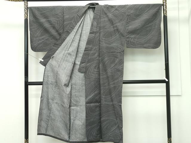 平和屋着物∴夏物　男性　浴衣　流線文　綿　逸品　CABG7228rv