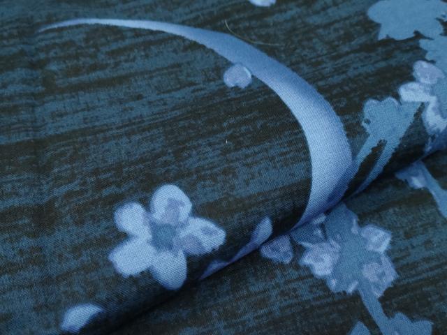 平和屋着物∴夏物　男性　浴衣　夜桜　月　綿　逸品　CABG7229rv