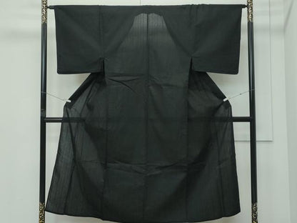 平和屋着物∴夏物　男性　浴衣　色無地　黒　室町物語　綿　逸品　CABG7230rv
