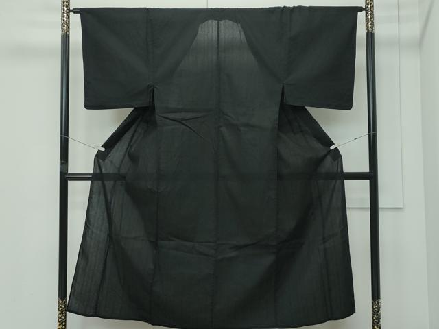 平和屋着物∴夏物　男性　浴衣　色無地　黒　室町物語　綿　逸品　CABG7230rv