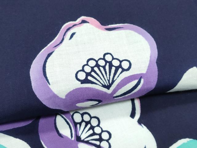 平和屋着物∴夏物　浴衣　草花文　綿　逸品　未使用　CABG7232rv