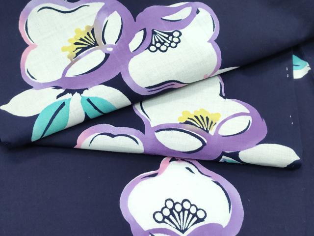 平和屋着物∴夏物　浴衣　草花文　綿　逸品　未使用　CABG7232rv