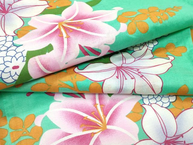 平和屋着物∴夏物　浴衣　草花文　綿　逸品　未使用　CABG7236rv