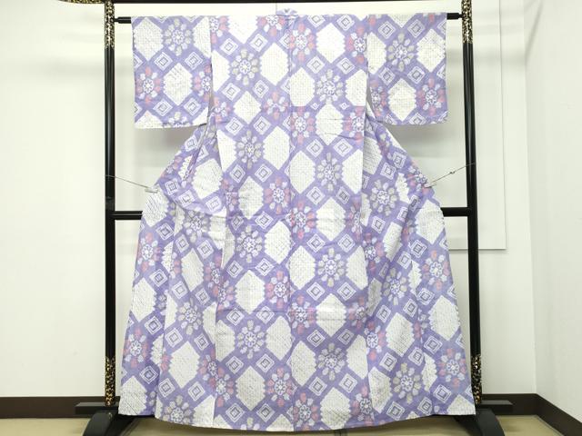 平和屋着物∴夏物　浴衣　有松鳴海絞り　花菱文　綿　逸品　未使用　CABG7239rv