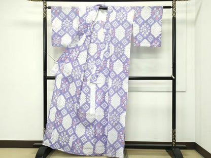 平和屋着物∴夏物　浴衣　有松鳴海絞り　花菱文　綿　逸品　未使用　CABG7239rv