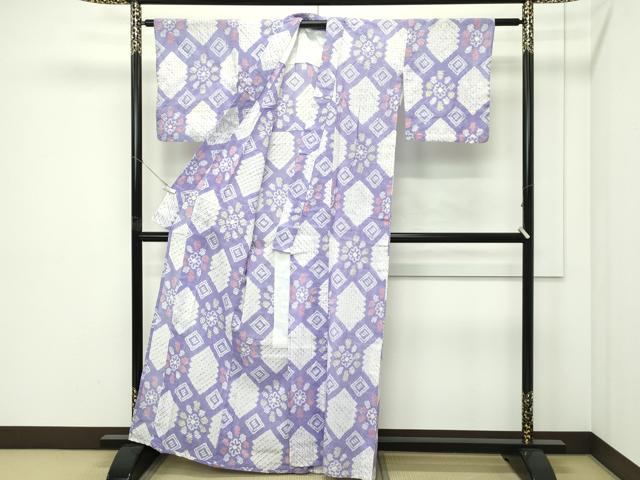 平和屋着物∴夏物　浴衣　有松鳴海絞り　花菱文　綿　逸品　未使用　CABG7239rv