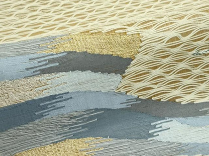 平和屋着物▽太鼓柄袋帯　スリーシーズン　春夏秋　すくい織　霞文　金銀糸　正絹　逸品　CABG7241rv