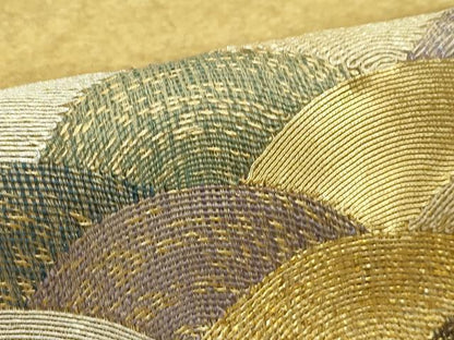 平和屋着物▽太鼓柄袋帯　スリーシーズン　春夏秋　青海波　金銀糸　正絹　逸品　CABG7249rv