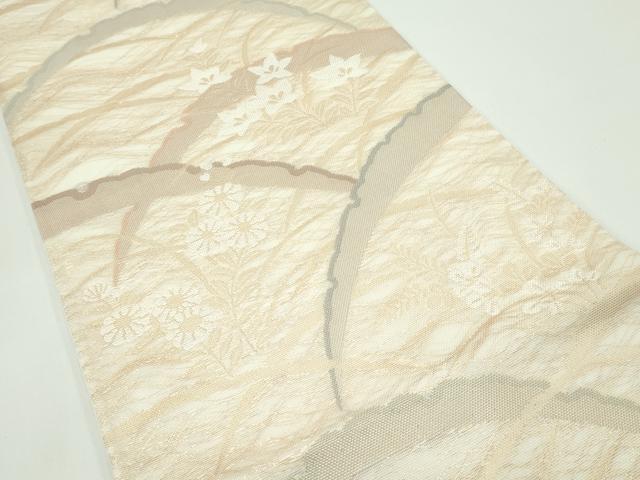 平和屋着物＊夏物 六通柄袋帯 雪芝秋草文 金糸 正絹 逸品 CABG7252rv