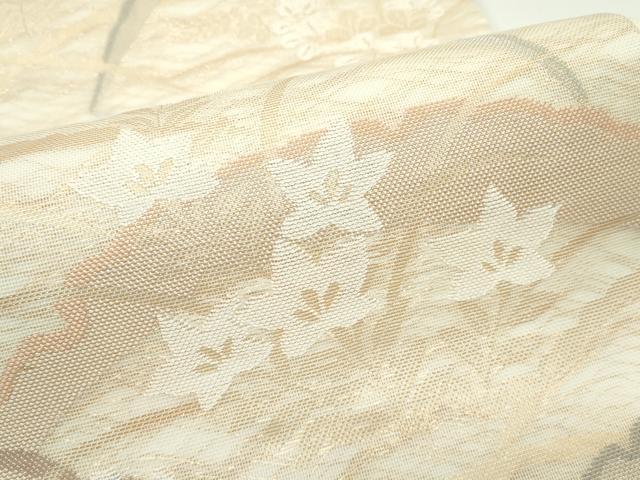 平和屋着物＊夏物 六通柄袋帯 雪芝秋草文 金糸 正絹 逸品 CABG7252rv