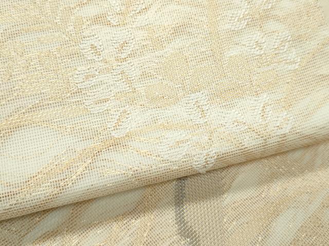 平和屋着物＊夏物 六通柄袋帯 雪芝秋草文 金糸 正絹 逸品 CABG7252rv