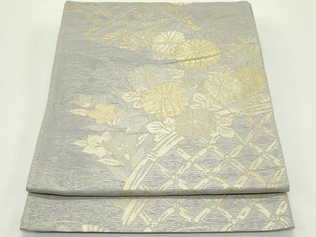 平和屋着物＊夏物 六通柄袋帯 玉すだれ 籬秋草文 金糸 正絹 逸品 CABG7253rv