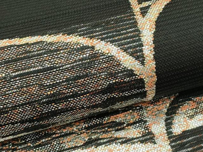 平和屋着物＊夏物 六通柄袋帯 草木文 黒地 金銀糸 正絹 逸品 CABG7255rv
