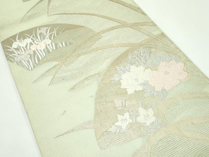 平和屋着物＊夏物 六通柄袋帯 唐織 地紙草花文 金糸 正絹 逸品 CABG7256rv
