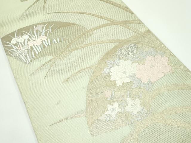 平和屋着物＊夏物 六通柄袋帯 唐織 地紙草花文 金糸 正絹 逸品 CABG7256rv