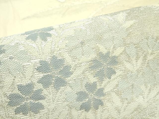 平和屋着物＊夏物 六通柄袋帯 露芝地紙秋草文 銀糸 正絹 逸品 CABG7257rv