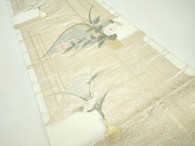 平和屋着物＊夏物 六通柄袋帯 打水の涼 金糸 正絹 逸品 CABG7259rv