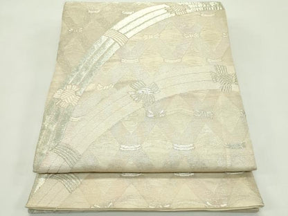 平和屋着物＊夏物 六通柄袋帯 籬文様 銀糸 正絹 逸品 CABG7262rv