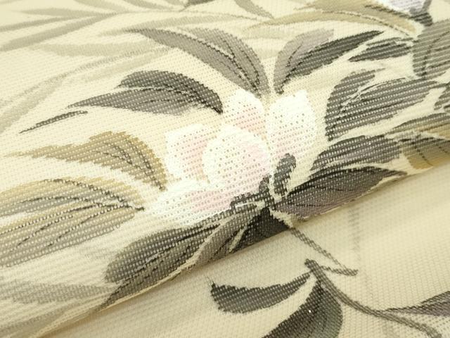 平和屋着物＊夏物 太鼓柄袋帯 作家物 手描き 刺繍 枝花文 銀彩 正絹 逸品 CABG7270rv