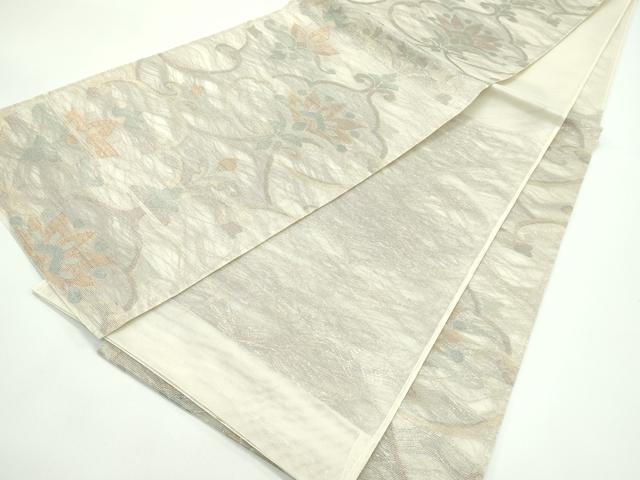 平和屋着物＊夏物 六通柄袋帯 更紗唐草文 金糸 正絹 逸品 CABG7274rv
