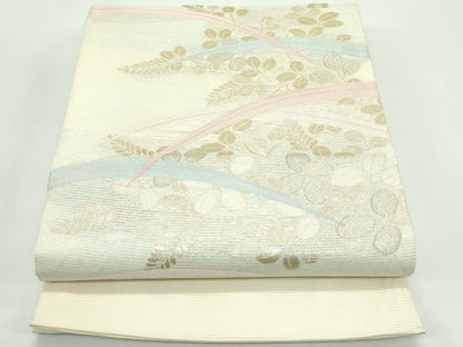 平和屋着物＊夏物 六通柄袋帯 萩 金糸 正絹 逸品 CABG7275rv