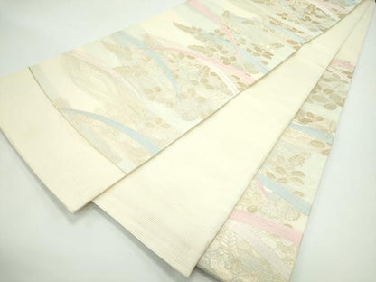 平和屋着物＊夏物 六通柄袋帯 萩 金糸 正絹 逸品 CABG7275rv
