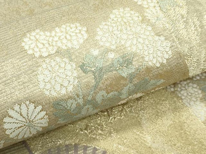 平和屋着物＊夏物 六通柄袋帯 秋草に扇散し 正絹 逸品 CABG7276rv