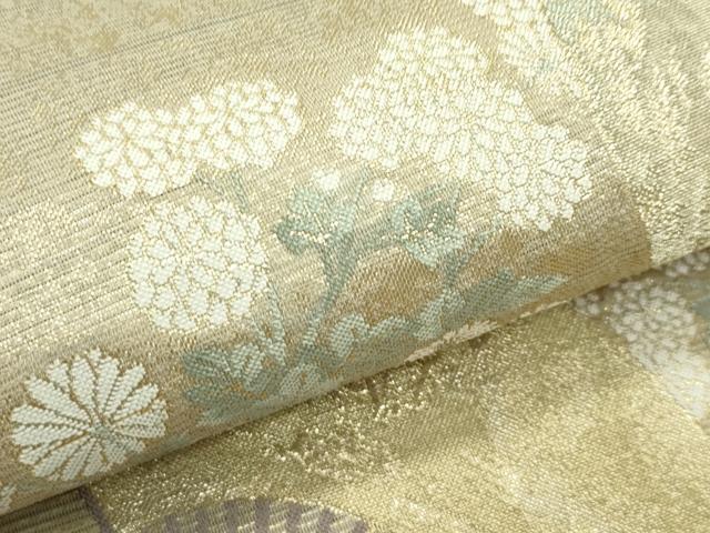 平和屋着物＊夏物 六通柄袋帯 秋草に扇散し 正絹 逸品 CABG7276rv