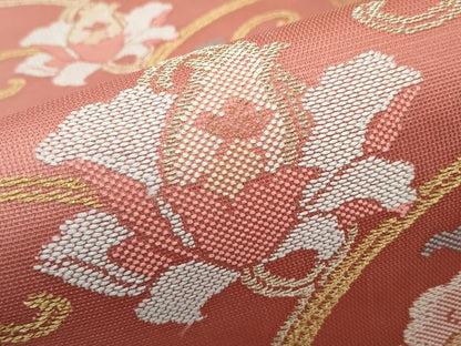 平和屋着物＊夏物 六通柄袋帯 牡丹唐草文 金糸 正絹 逸品 CABG7278rv
