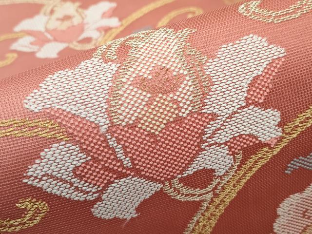 平和屋着物＊夏物 六通柄袋帯 牡丹唐草文 金糸 正絹 逸品 CABG7278rv