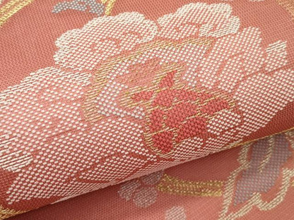 平和屋着物＊夏物 六通柄袋帯 牡丹唐草文 金糸 正絹 逸品 CABG7278rv