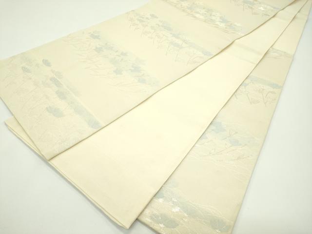 平和屋着物＊夏物 六通柄袋帯 菊 桔梗 銀糸 正絹 逸品 CABG7281rv