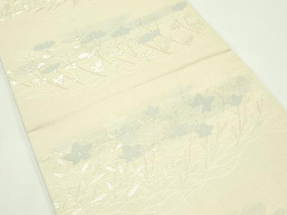 平和屋着物＊夏物 六通柄袋帯 菊 桔梗 銀糸 正絹 逸品 CABG7281rv