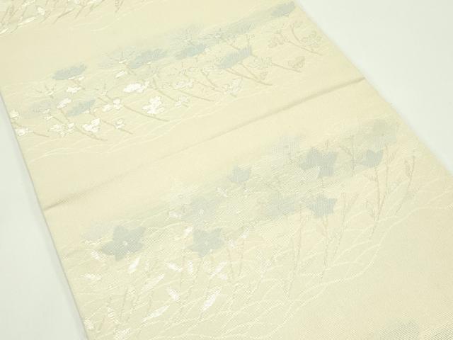 平和屋着物＊夏物 六通柄袋帯 菊 桔梗 銀糸 正絹 逸品 CABG7281rv