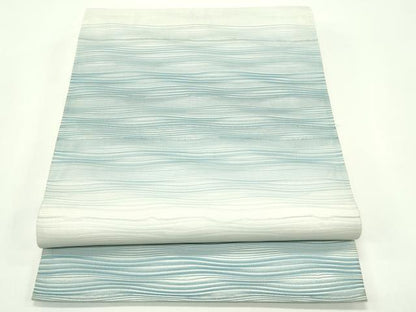 平和屋着物＊夏物 太鼓柄袋帯 霞文 銀糸 正絹 逸品 CABG7282rv