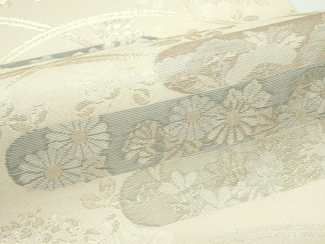 平和屋着物＊夏物 六通柄袋帯 秋草霞文 金糸 正絹 逸品 未使用 CABG7286rv