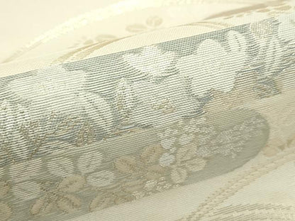 平和屋着物＊夏物 六通柄袋帯 秋草霞文 金糸 正絹 逸品 未使用 CABG7286rv