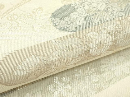 平和屋着物＊夏物 六通柄袋帯 秋草霞文 金糸 正絹 逸品 未使用 CABG7286rv