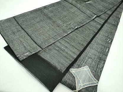 平和屋着物＊夏物 太鼓柄袋帯 菱文様 黒地 正絹 逸品 CABG7287rv