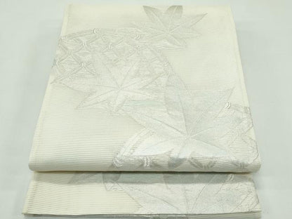 平和屋着物＊夏物 六通柄袋帯 籬楓文 銀糸 正絹 逸品 未使用 CABG7288rv