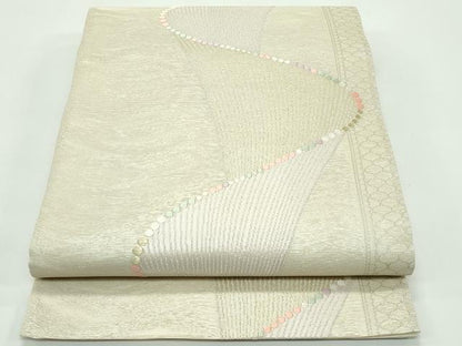 平和屋着物＊夏物 六通柄袋帯 唐織 幾何学文様 金銀糸 正絹 逸品 CABG7289rv