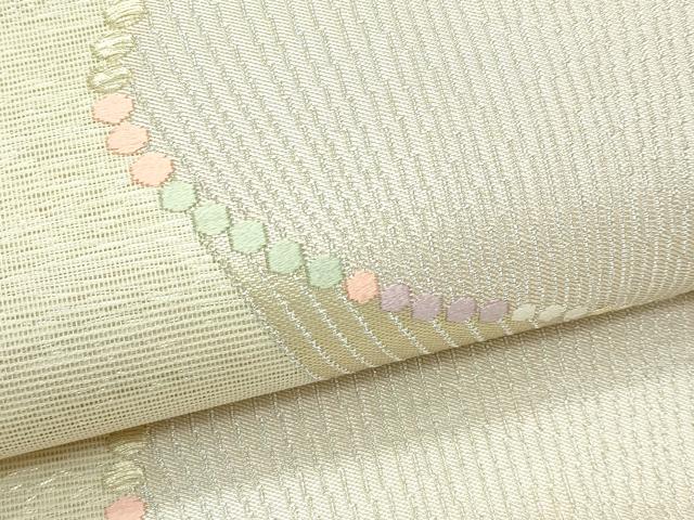 平和屋着物＊夏物 六通柄袋帯 唐織 幾何学文様 金銀糸 正絹